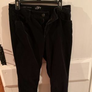 Women’s Loft curvy skinny black corduroy pant 10
